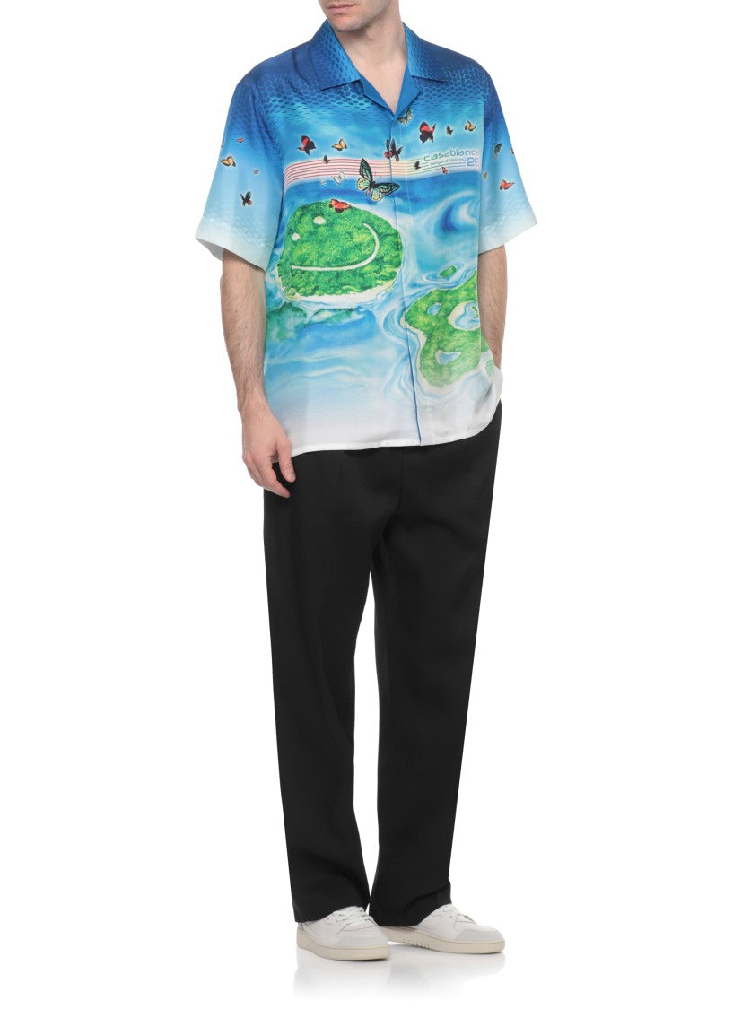 Casablanca Blue Beyond Destiny Silk Shirt