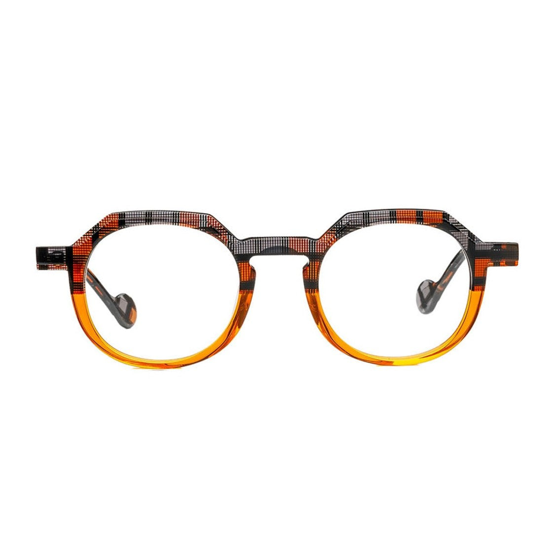 Matttew Orange Backgammon Acetate Geometric Sunglasses