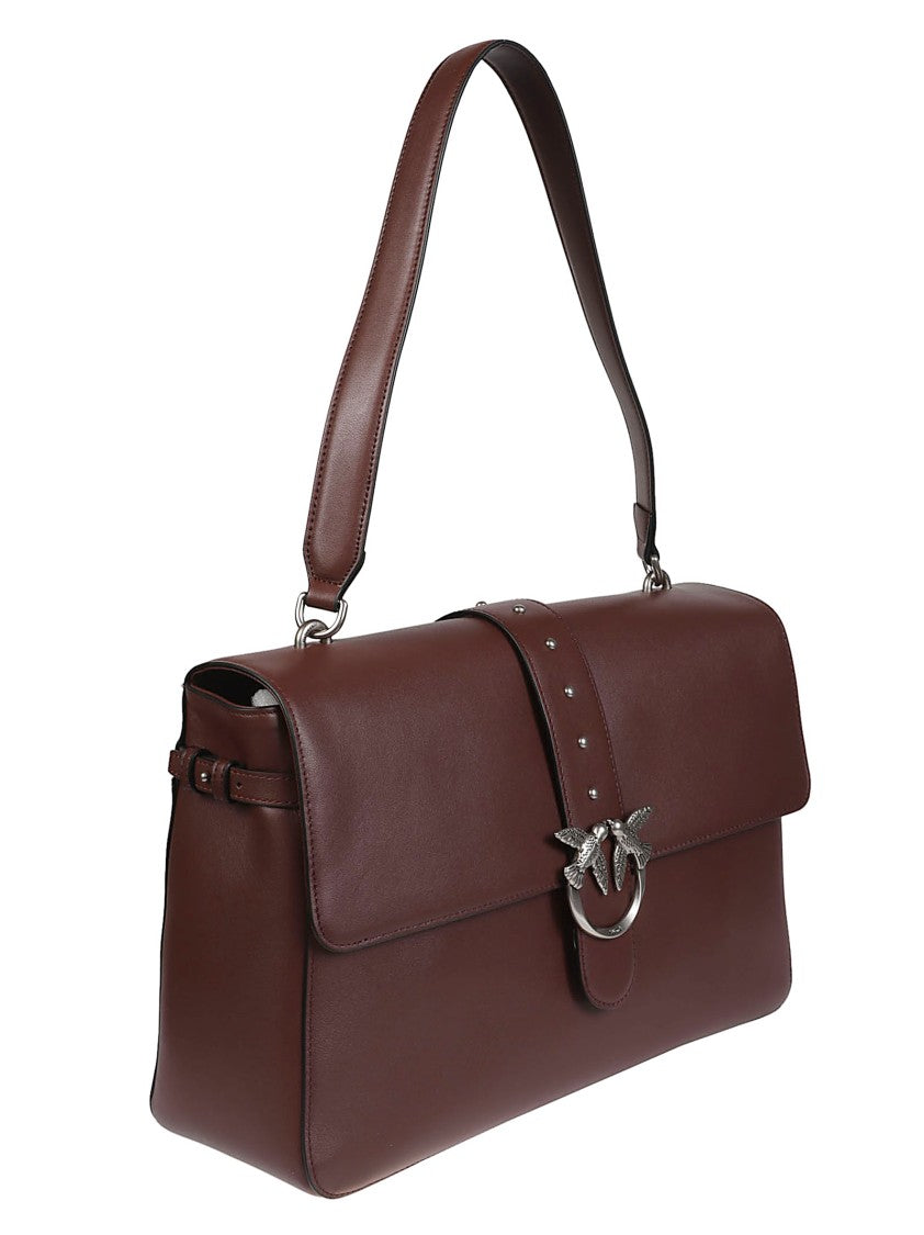 Pinko Love One Extra Slouchy Leather Shoulder Bag