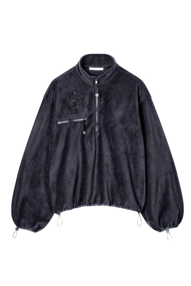 Cecilie Bahnsen Black Cbfrederik Half-Zip Wool-Felt Jacket