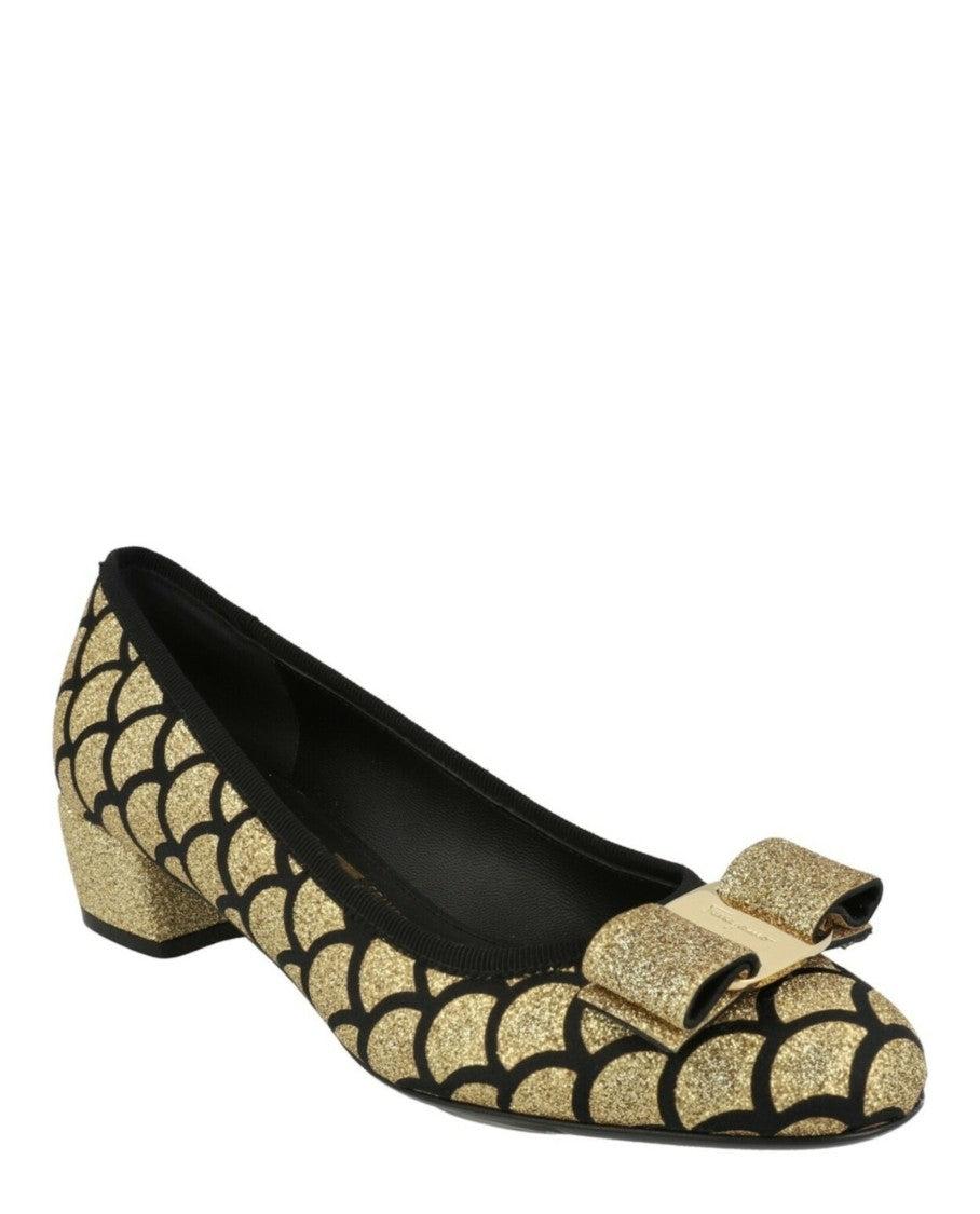 Ferragamo Vara Glitter Pumps - Narrow Width