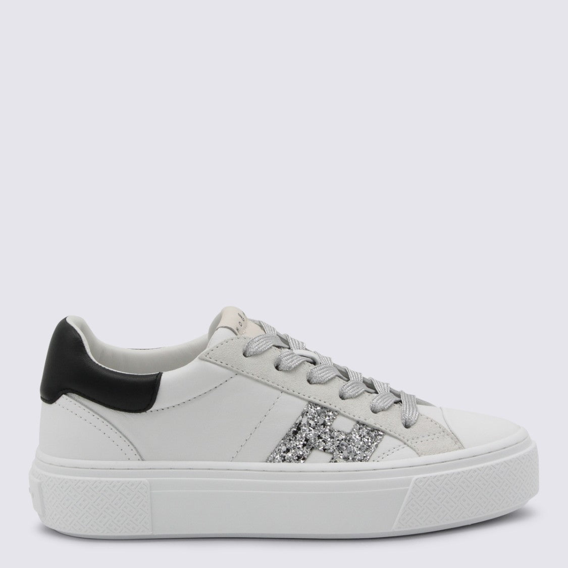 Hogan White And Black Leather Sneakers