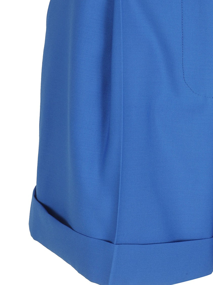 Alexander Mcqueen Cuffed High-Waist Tailored Shorts