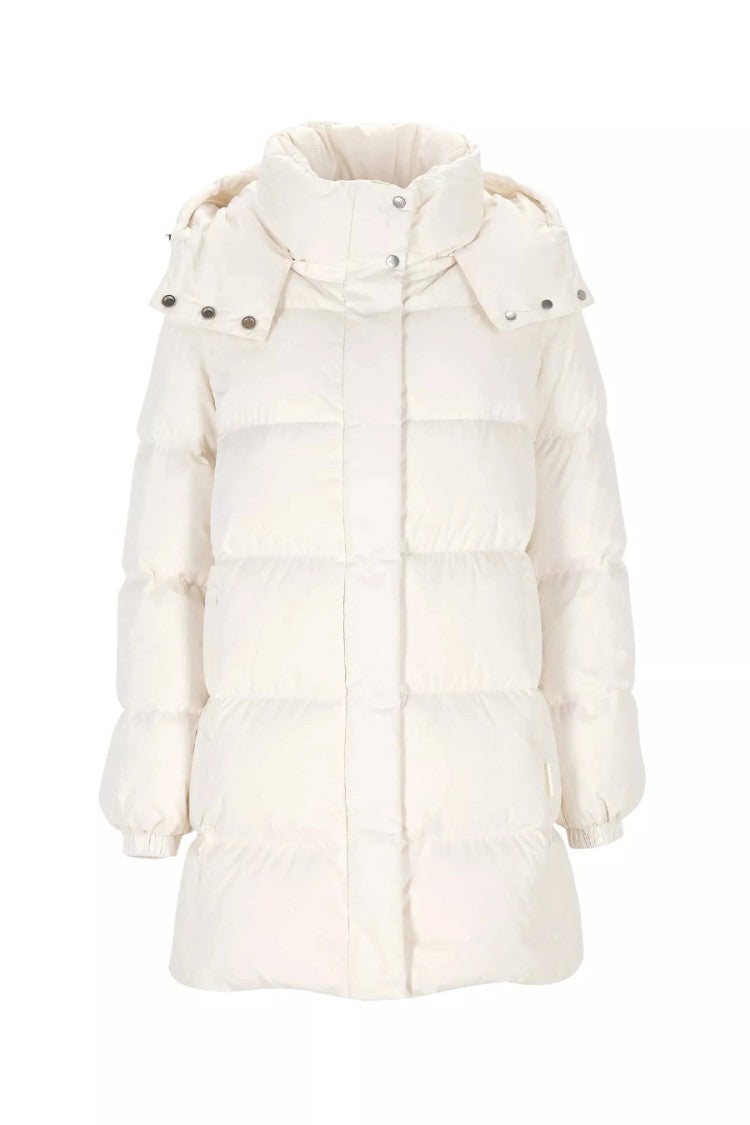 Add Cream Hooded Puffer Jacket
