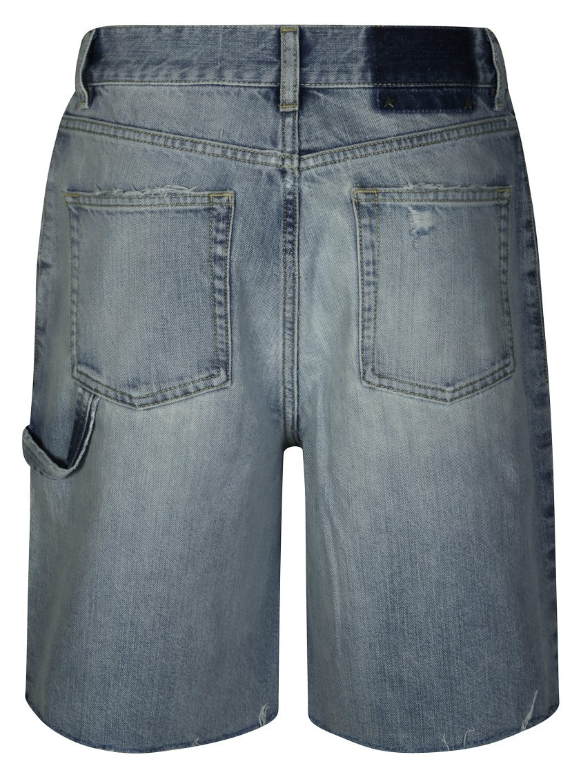 Golden Goose Destoyed Bleached Denim Short Pant