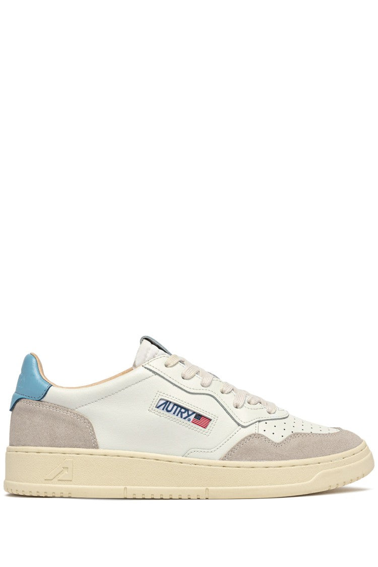 Autry White Blue Medalist Suede Sneakers