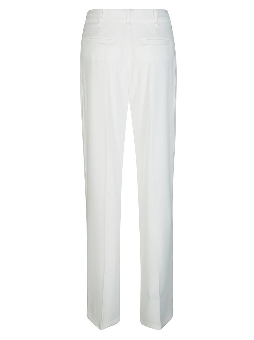 Elisabetta Franchi High Waist Pleated Gold Logo Trousers
