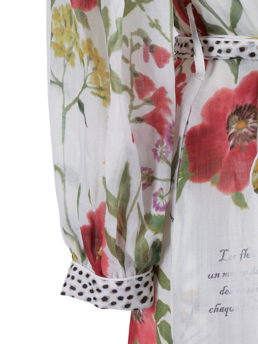 Shirt A Porter Leo Floral Print Midi Shirt Dress