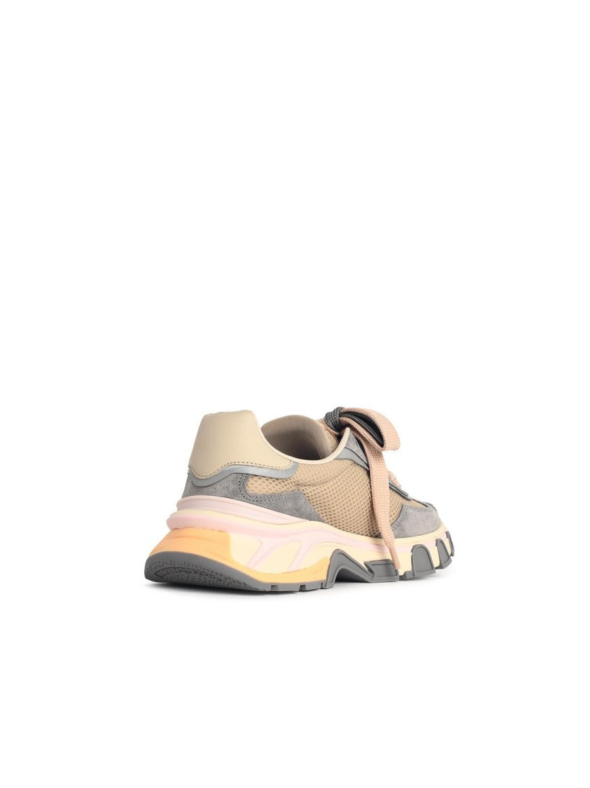 Dolce & Gabbana 'Airmaster' Sneakers In Beige And Grey Fabric And Leather