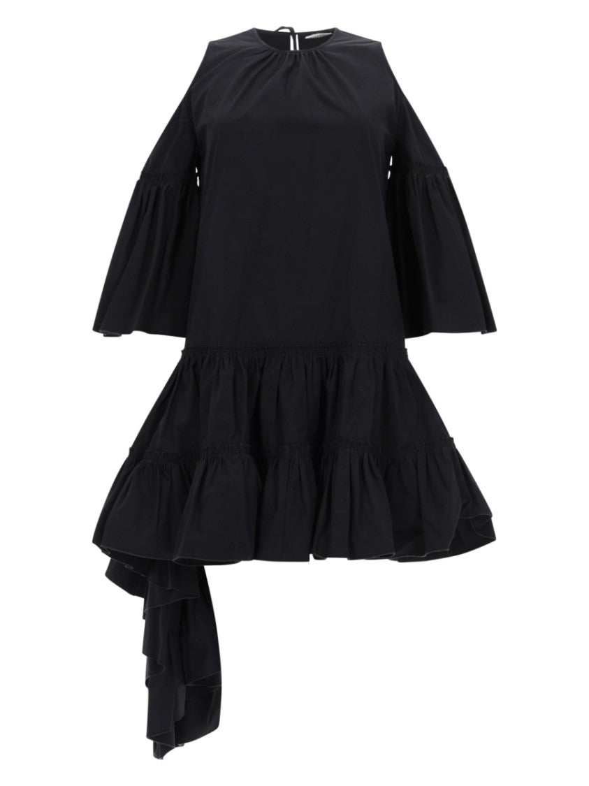 J. W. Anderson A-Line Mini Dress With Cascading Ruffles And Cut-Out Shoulders