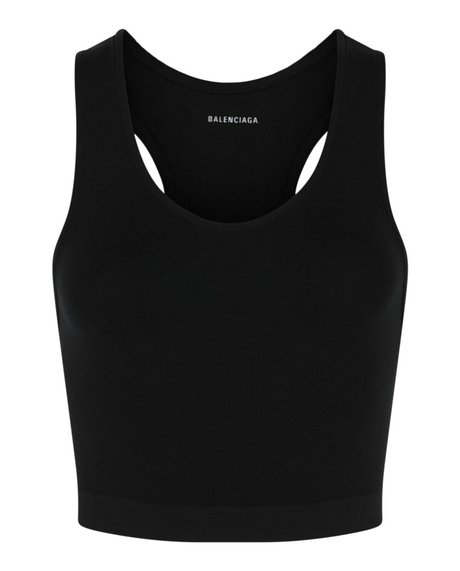 Balenciaga Fitted Seamless Crop Top With Racerback Design