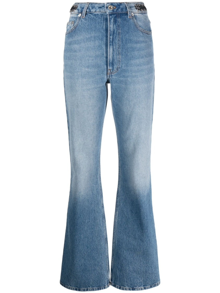 Paco Rabanne High-Waisted Flared Jeans With Vintage Wash