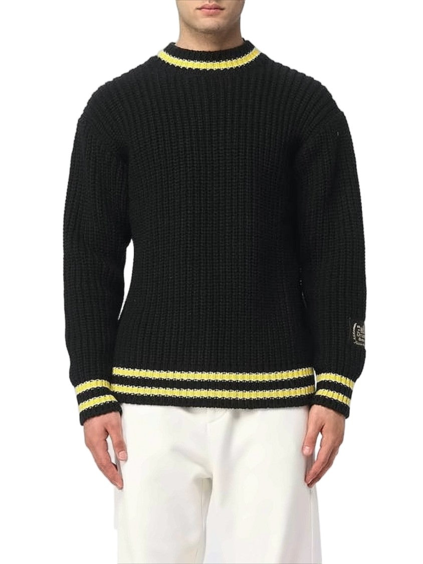 Msgm Knit Sweater With Ribbed Texture