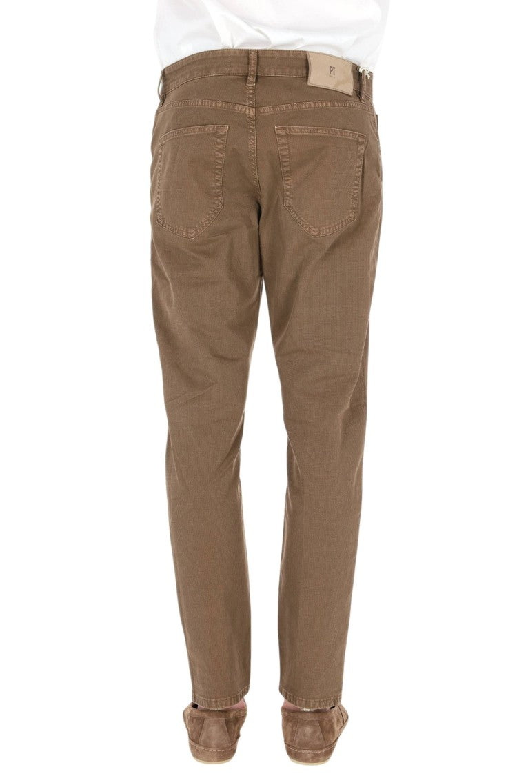 Pt Denim Cotton Fabric Casual Pants With Five-Pocket Design