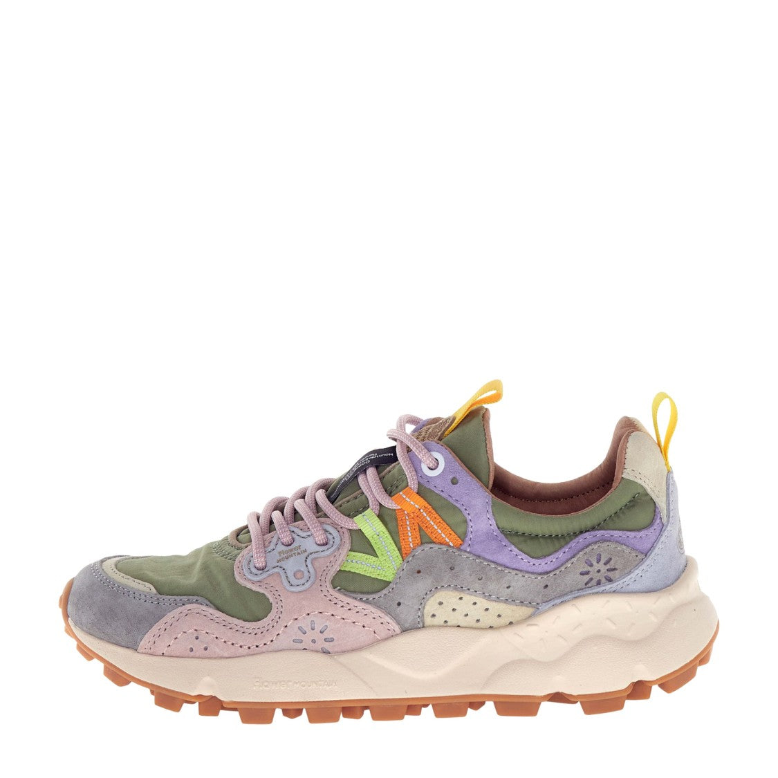 Flower Mountain Yamano 3 Sneaker In Light Gray And Sage Green