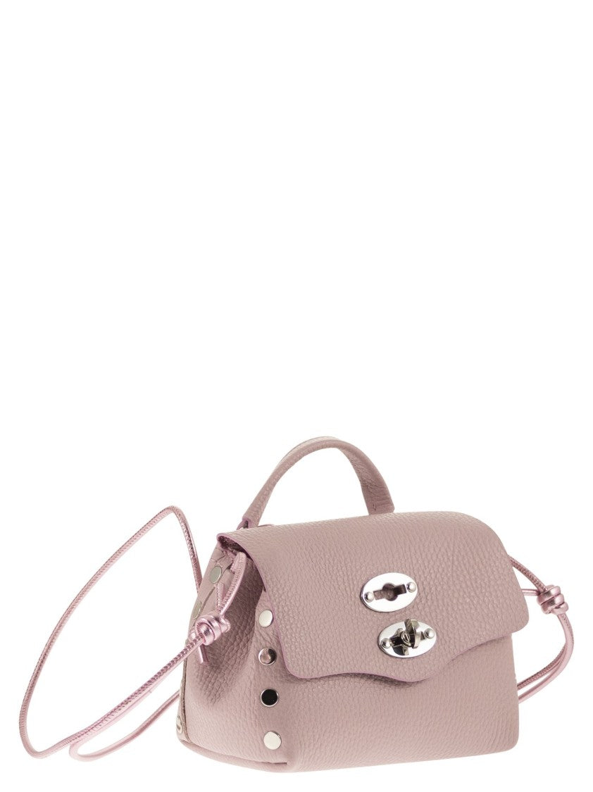 Zanellato Grained Leather Postina® Shoulder Bag With Metallic Accents