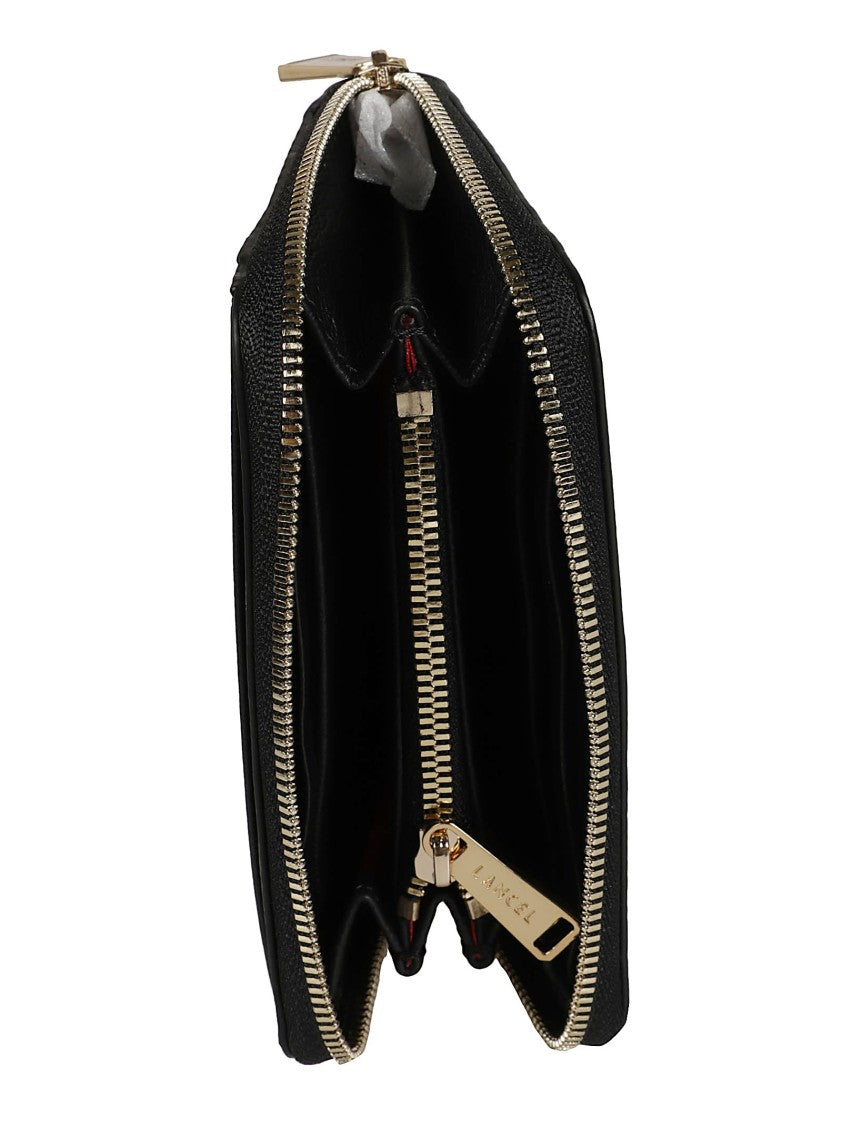 Lancel Bcbg Black Small Zip-Around Leather Wallet
