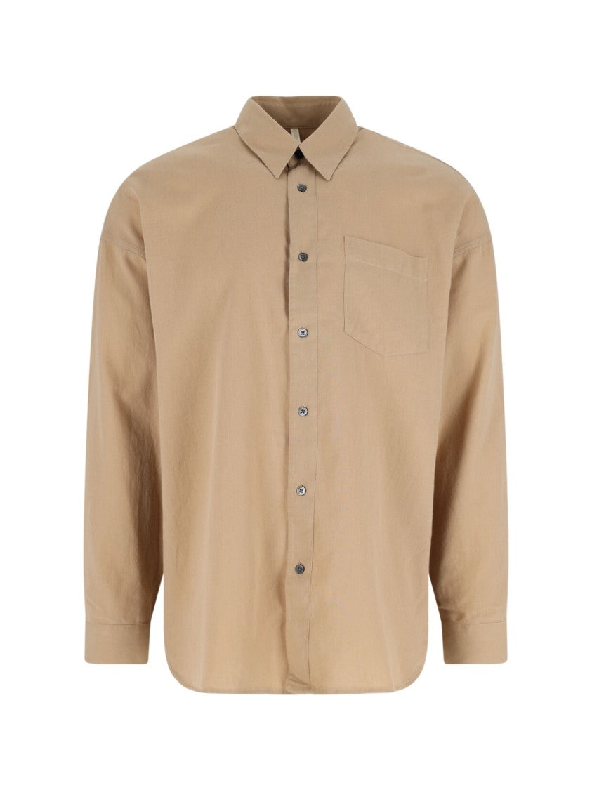 Sunflower Beige Button-Up Shirt With Chest Pocket