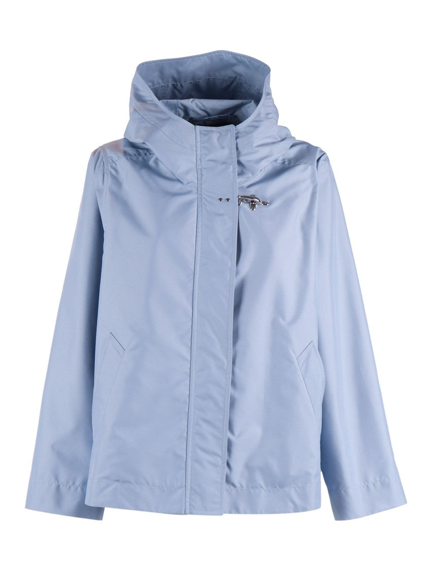 Fay Light Blue Hooded Polyester Parka