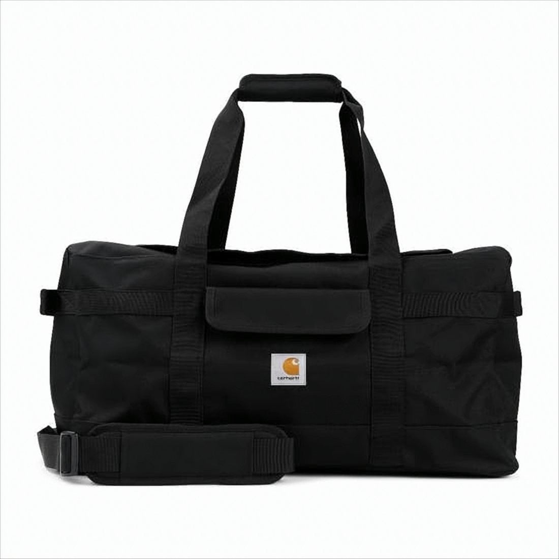 Carhartt Wip Minimalist Black Polyester Travel Bag With Padded Handles