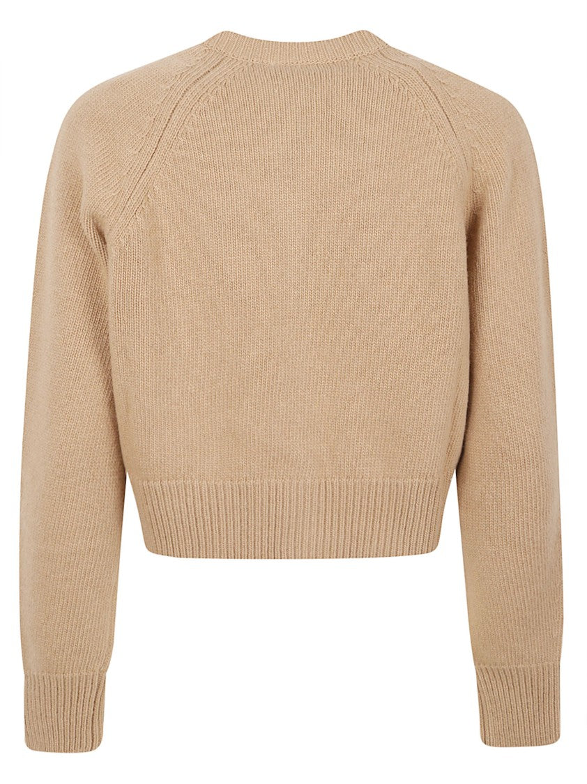 Max Mara Cropped Sweater With Button-Down Front And Fitted Cuffs