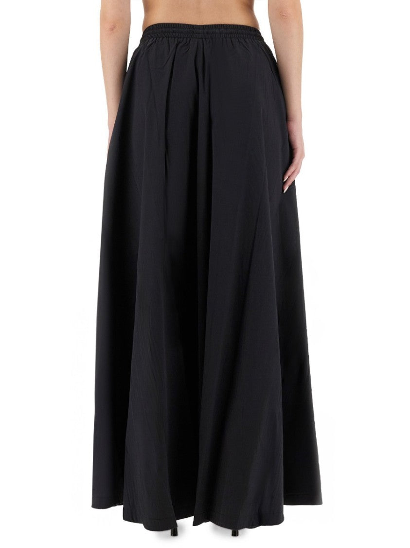 Balenciaga Voluminous Black Maxi Skirt With Gathered Waistband