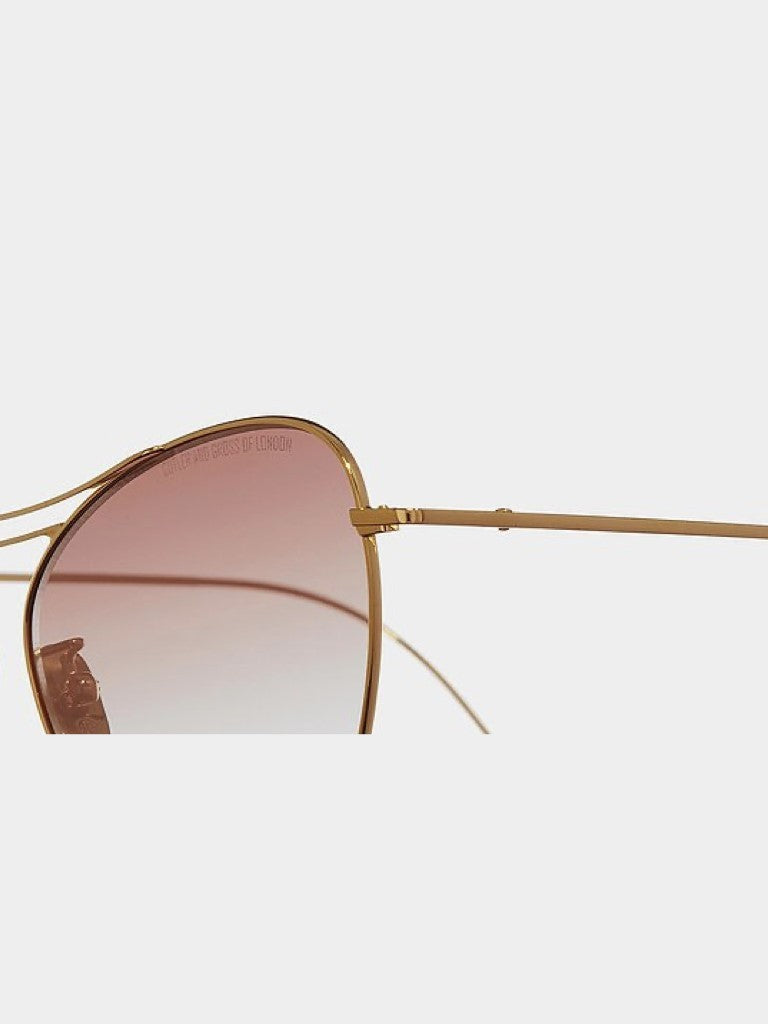 Cutler And Gross Cat-Eye Metallic Optical Frames With Double Bridge Design