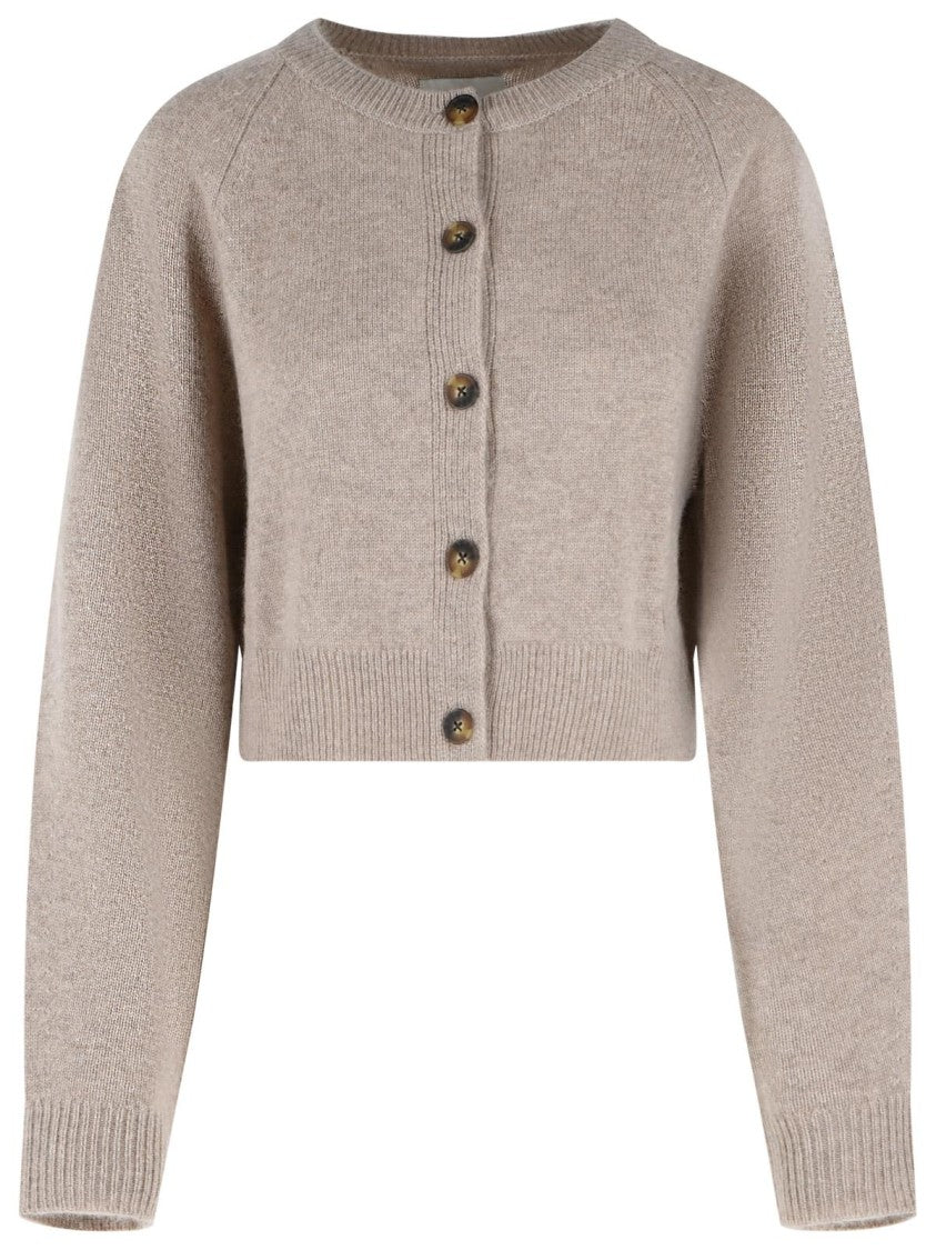 Loulou De Saison 'Heike' Cropped Cardigan In Beige Cashmere
