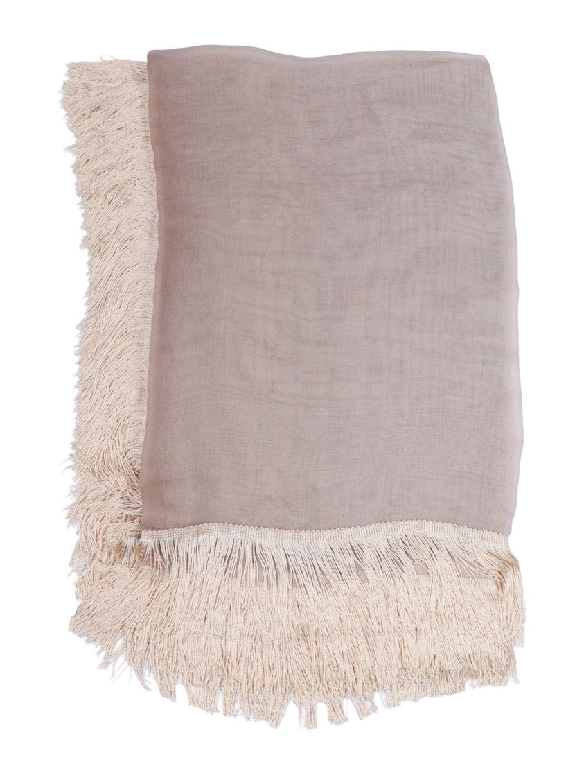 Faliero Sarti Ginny Frangia Semi Sheer Fringed Scarf