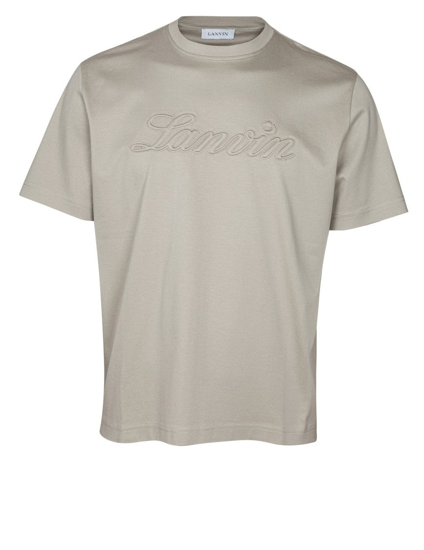 Lanvin Denim T-Shirt With Embroidered Logo