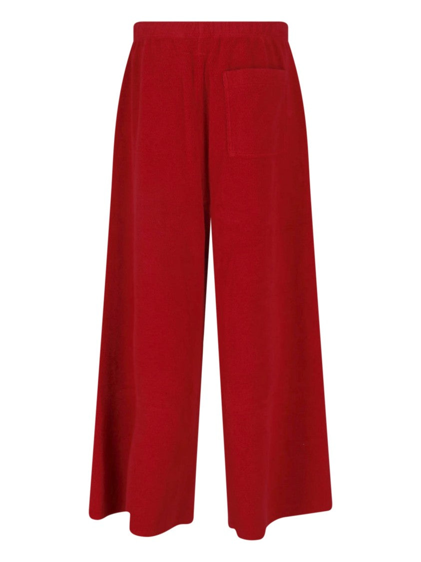 Mm6 By Maison Margiela Red Cotton Terry Straight-Leg Sweatpants