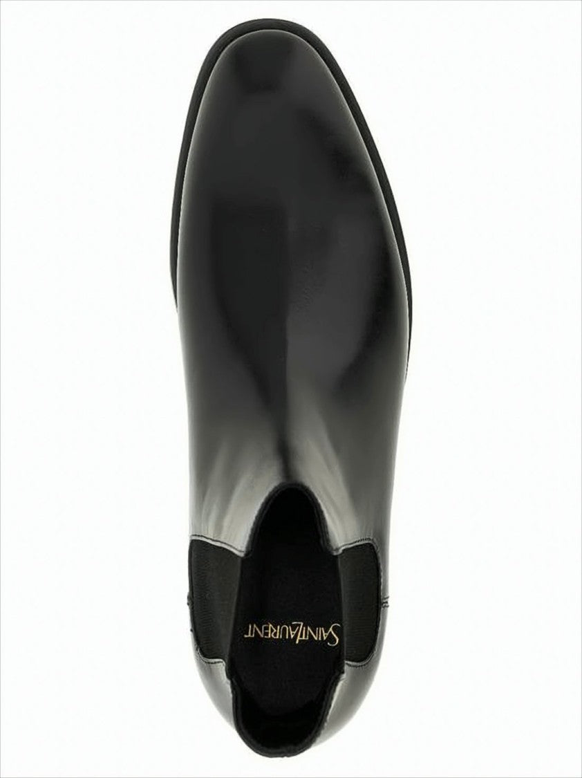 Saint Laurent Smooth Leather Ankle Boots