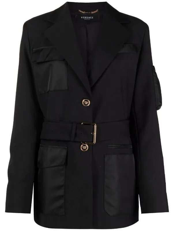 Versace Long-Sleeve Belted Jacket