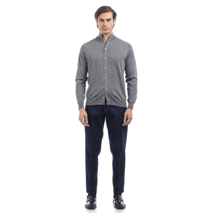 Filippo De Laurentiis Fine Knit Cardigan With High Collar