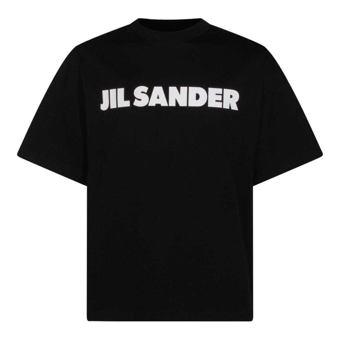 Jil Sander Short-Sleeve Black T-Shirt With Bold Logo Text