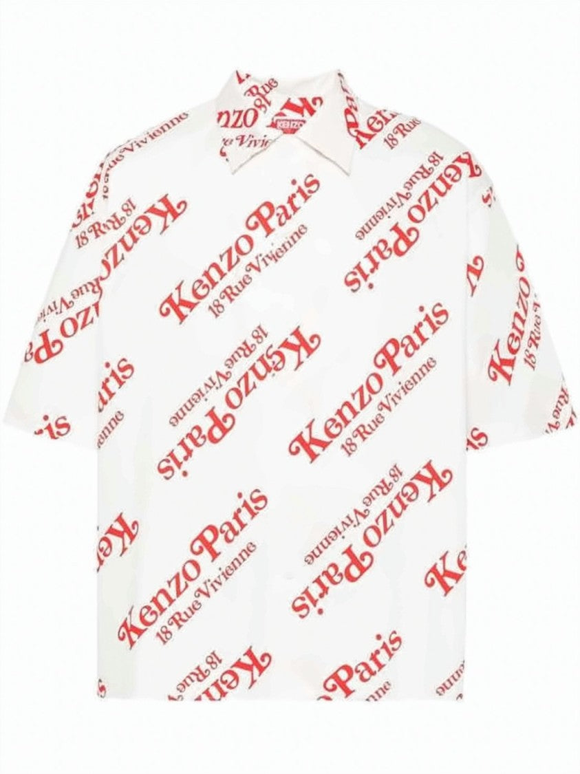 Kenzo Short-Sleeved Shirt With Bold Diagonal Print