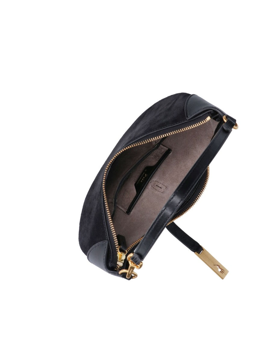 Polo Ralph Lauren Black Polo Id Vachetta Suede Bag