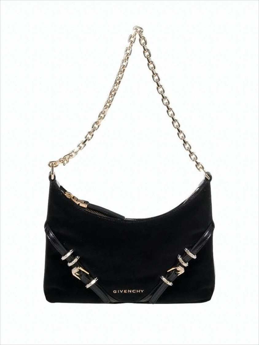Givenchy Cotton Canvas Shoulder Bag With Gold-Tone Chain And Elegant Accents