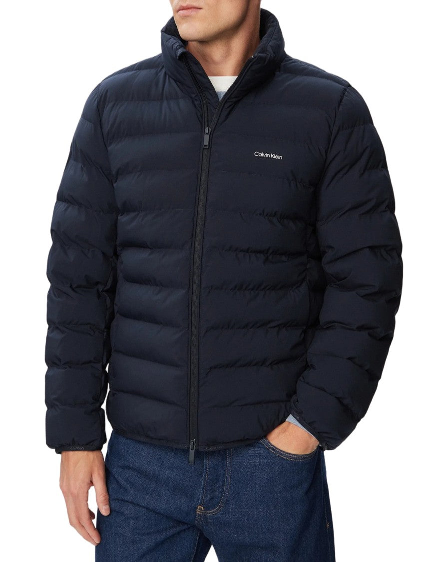 Calvin Klein Lightweight Quilted Puffer Jacket With High Collar And Subtle Branding