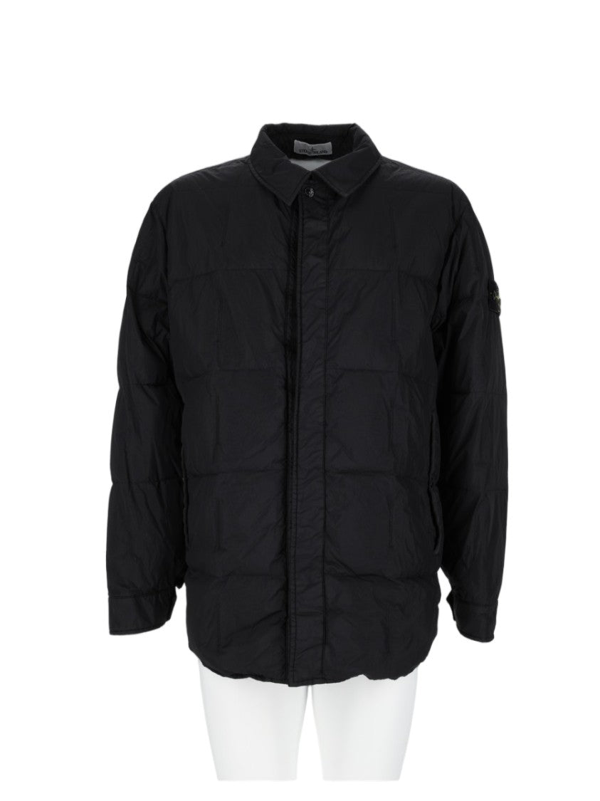 Stone Island Black Quilted Patch Detail Casual Jacket