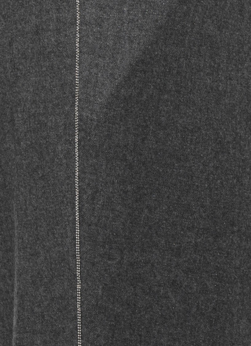 Peserico Tailored Glitter-Texture Pants With Subtle Side Threading