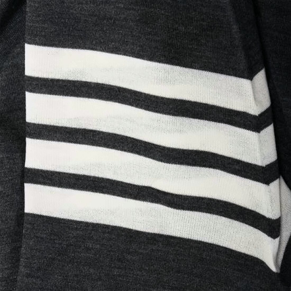 Thom Browne Deep V-Neck Wool Cardigan With Tricolor Accents