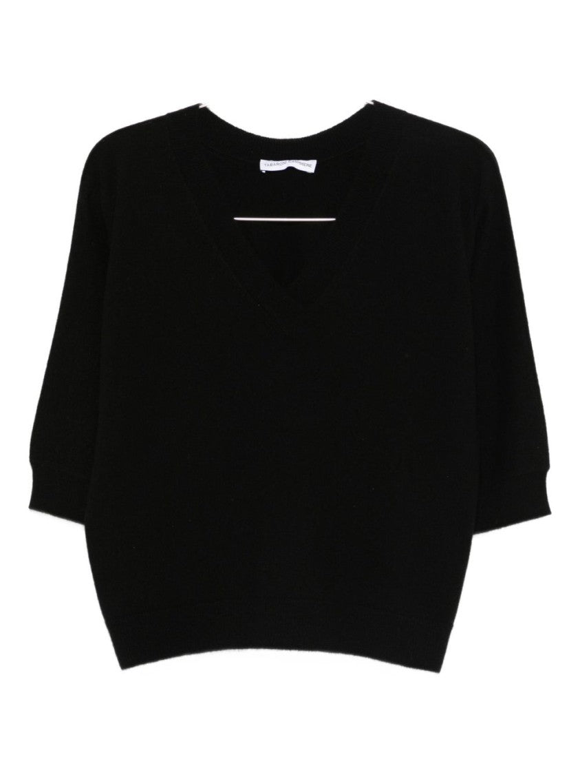 Tabaroni Cashmere Deep V-Neck Cashmere Sweater With Relaxed Fit