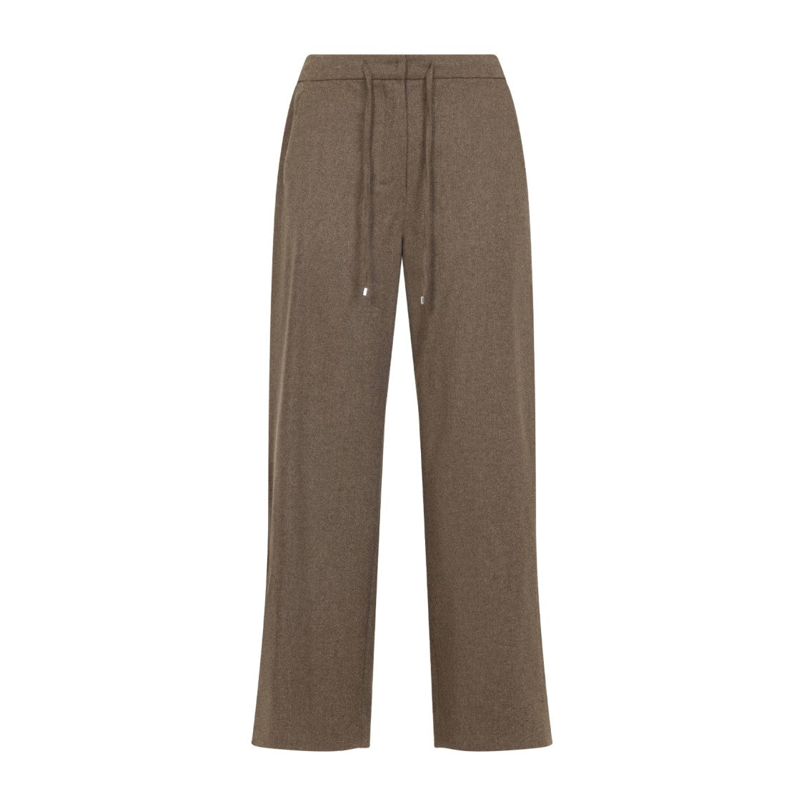 Max Mara Brown Straight-Leg Trousers With Drawstring Waist
