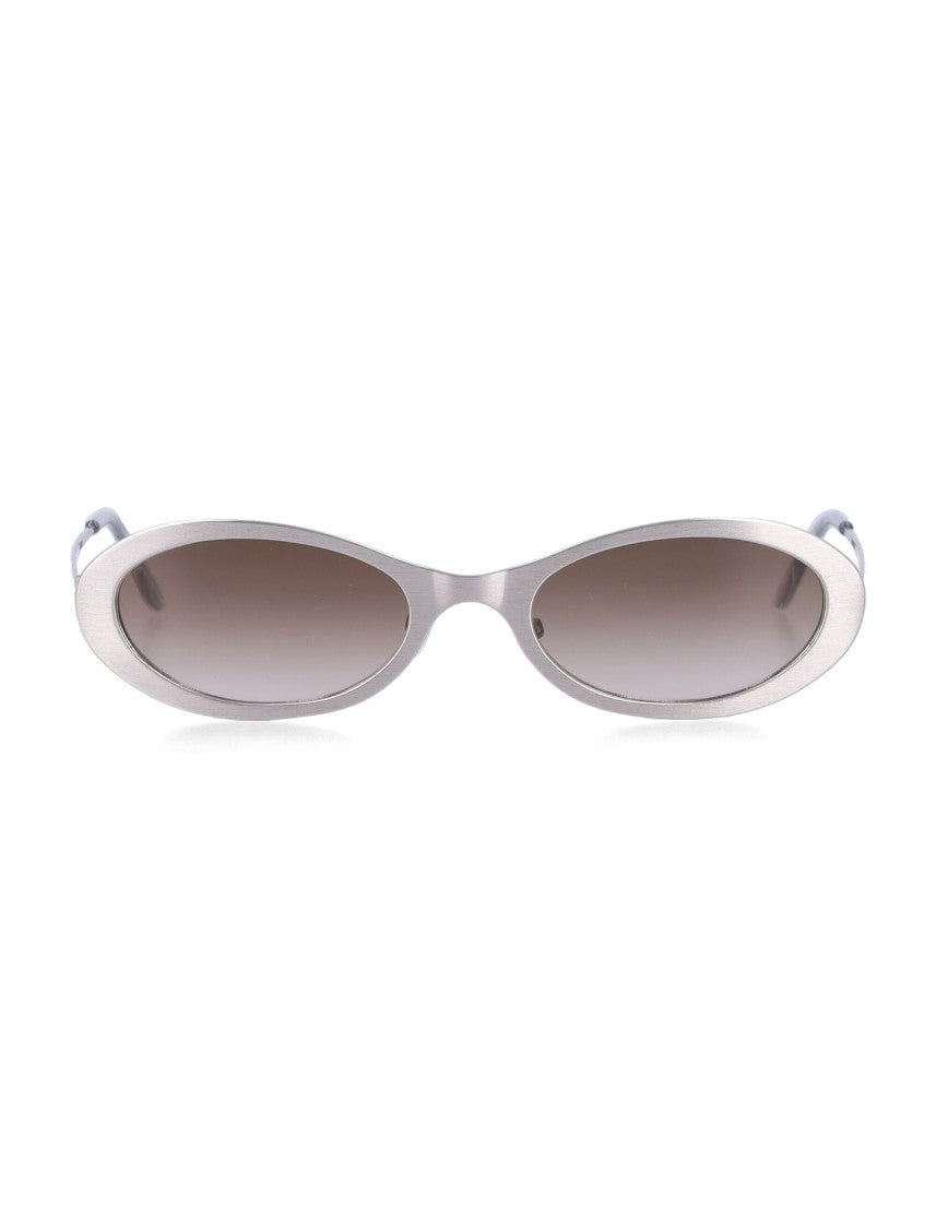 Our Legacy Silver Tad Metallic Oval Sunglasses