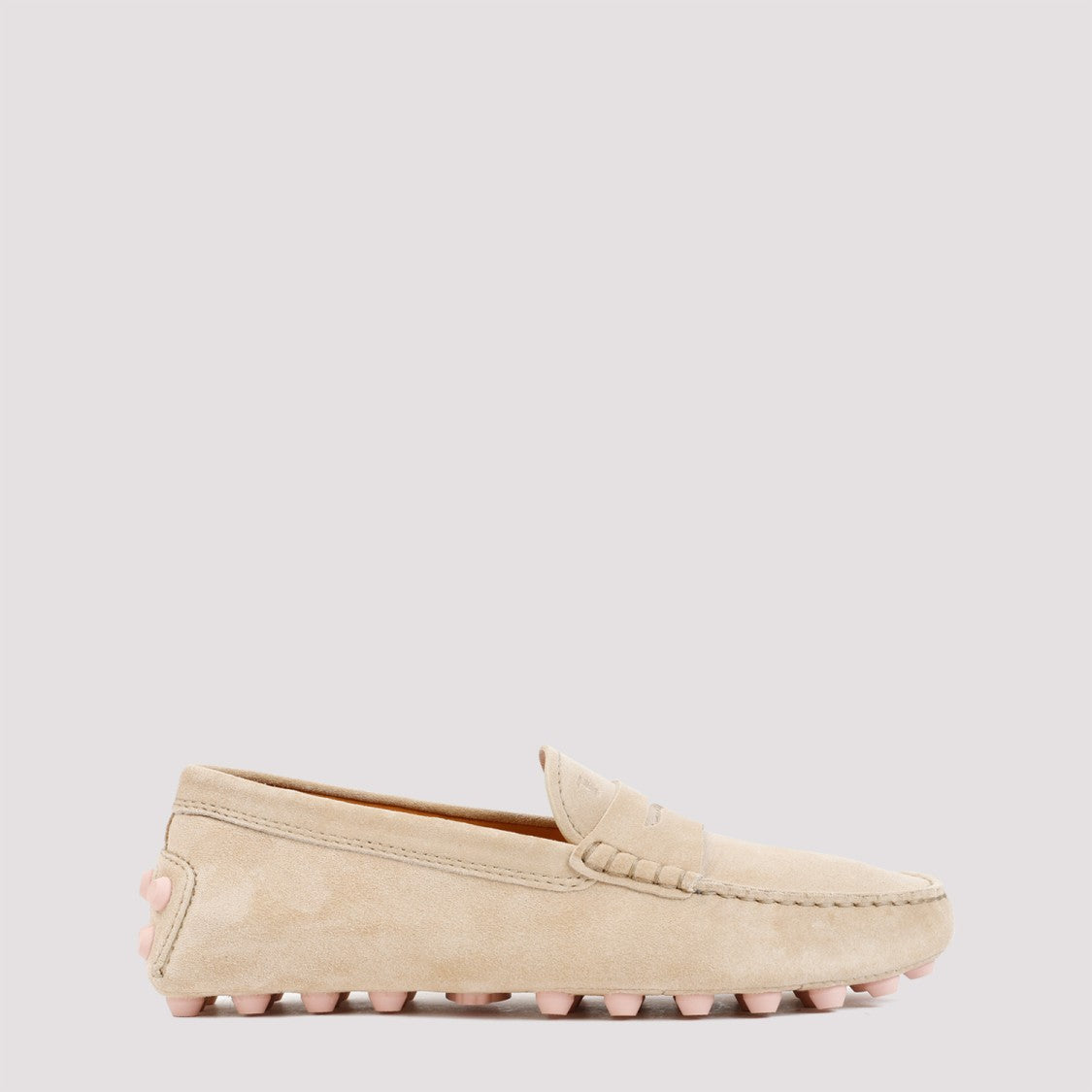 Tod's Natural Beige Suede Leather Loafers