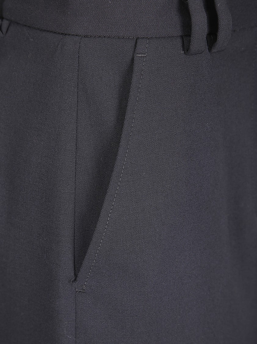 Alberto Biani Black Midi Skirt With Front Slit