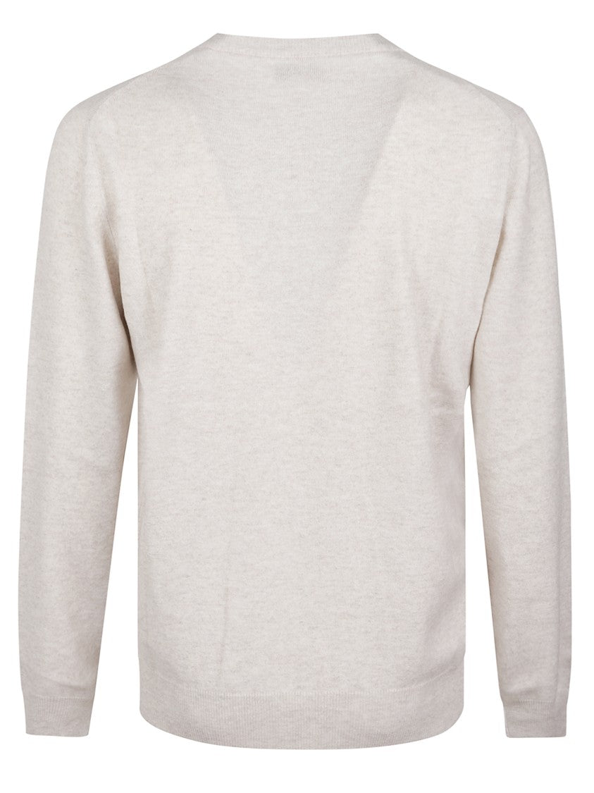Brunello Cucinelli Beige Ribbed Finish Cashmere Sweater