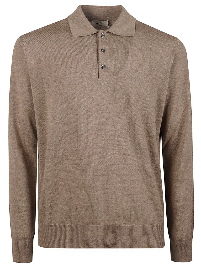 Altea Regular-Fit Polo Neck Three-Button Virgin Wool Sweater