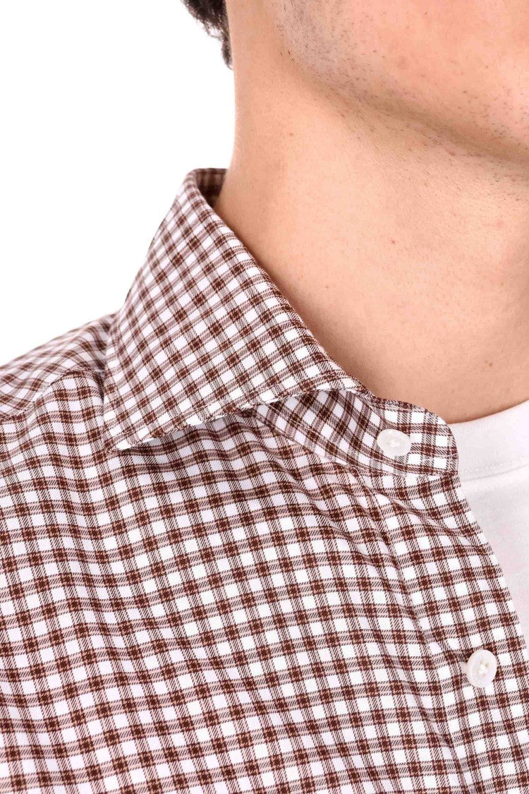 Barba Culto Line Micro-Check Tailored Shirt